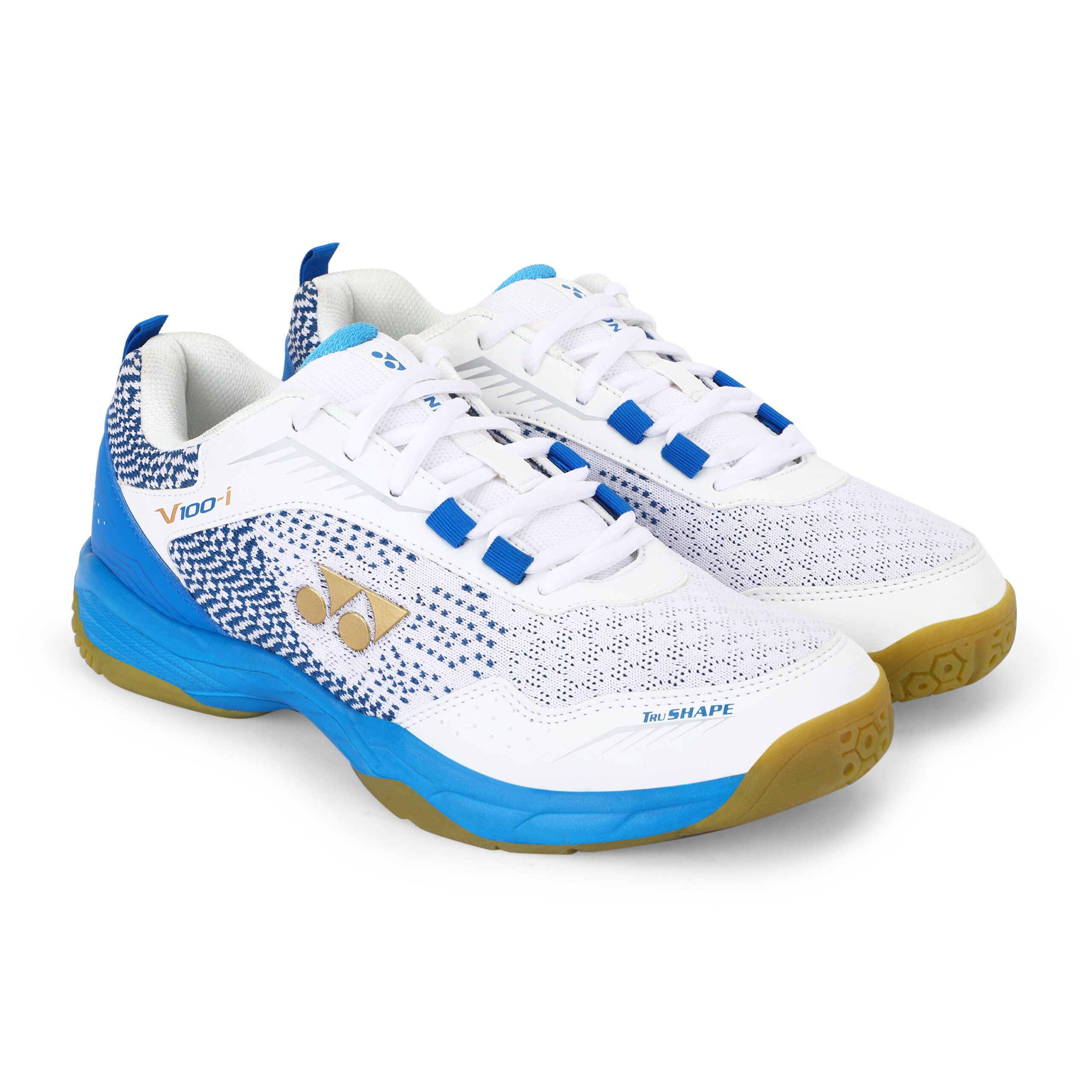 BADMINTON-SHOES-YONEX V100i-WHITE-BLUE-HAWAI-A4239
