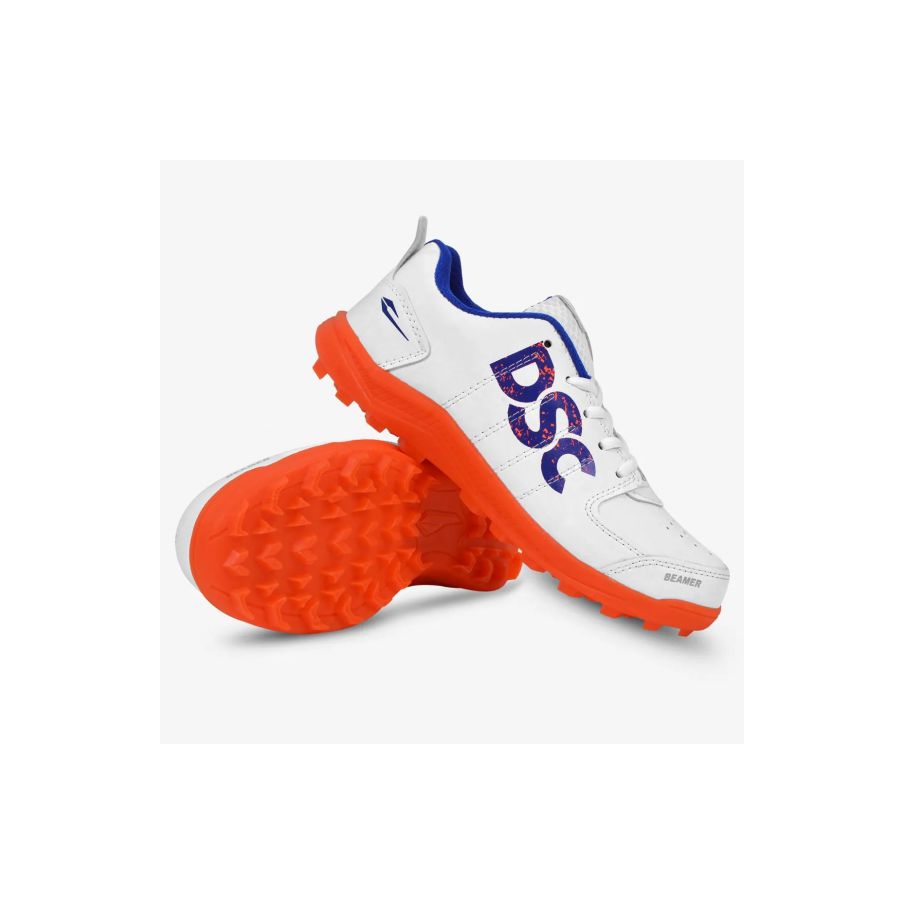 CRICKET- SHOES-DSC- BEAMER-WHT-ORANGE-A9206