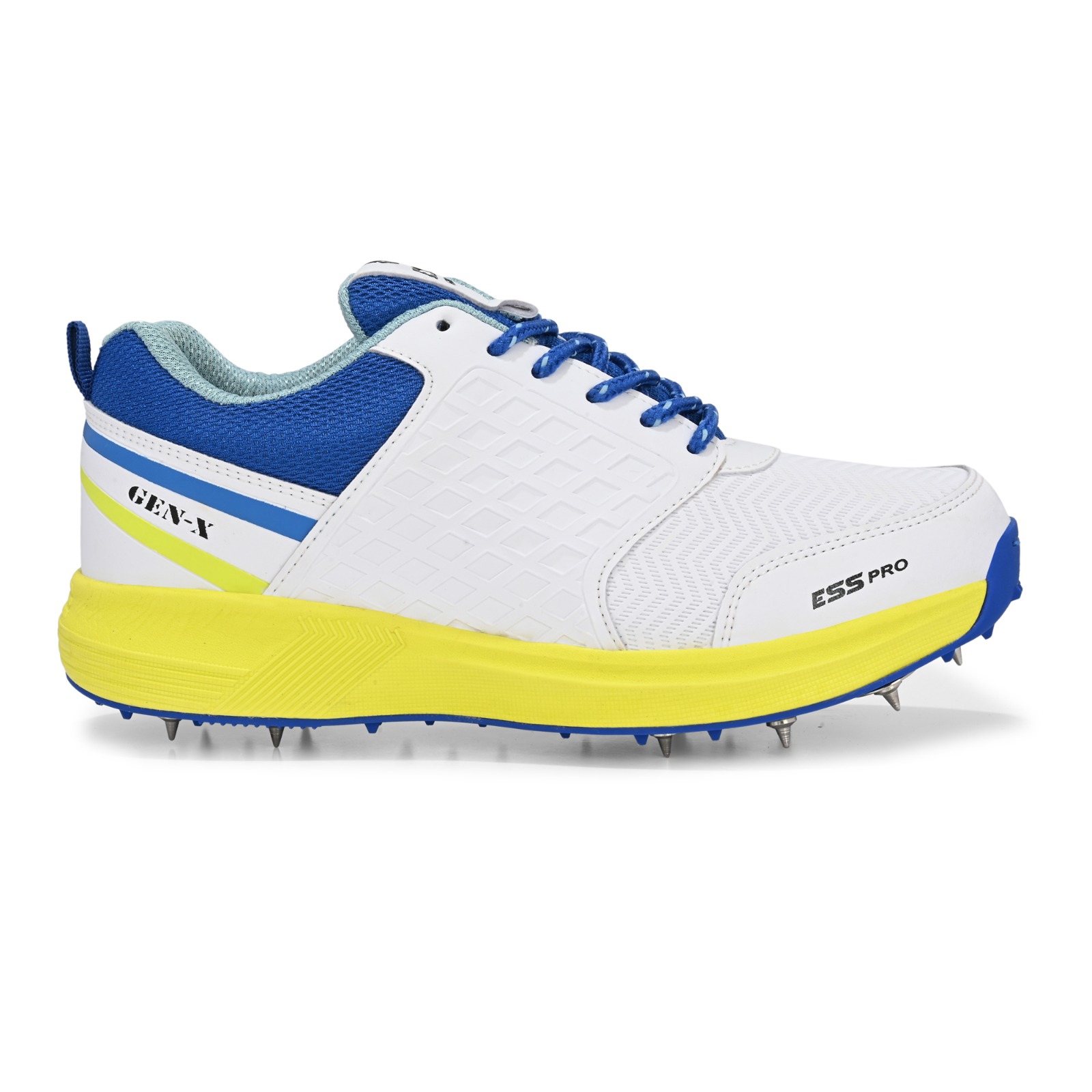 CRICKET SHOES-ESS-GENX-SPIKES-WHT-YELLOW-B1041-1