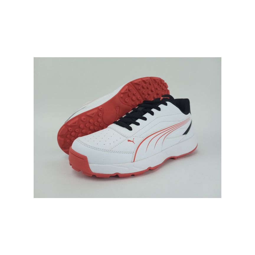 CRICKET- SHOES-PUMA NUCRICKET 109308-Wht-Candy Apple-Black-A9901